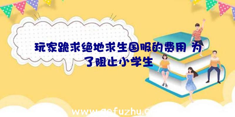 玩家跪求绝地求生国服的费用